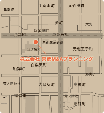 株式会社京都M&Aプランニングアクセス地図